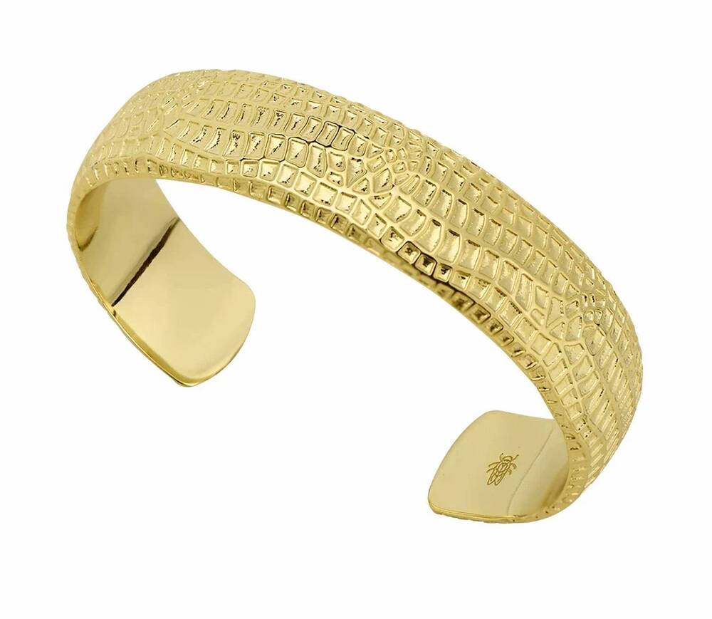 NEW GOLDBUG COLLECTION women's peanut texture cuff bracelet in gold